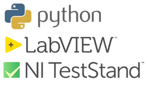 A logo for labview and python teststation.